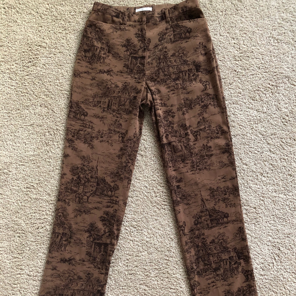 French Toile Pattern Tan and Balck-Jones New York